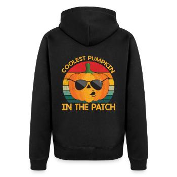 Du liebst es, dich mit deinen Kindern zu Halloween - Unisex Premium Bio Zip Hoodie - Schwarz - Hinten - Nico (187cm)