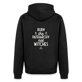 Hex The Patriarchy Witchy Feminism Pagan - Unisex Premium Bio Zip Hoodie - Schwarz - Hinten - Nico (187cm)