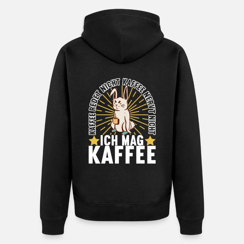 Kaffee Kaffeetrinker - Unisex Premium Bio Zip Hoodie - Schwarz