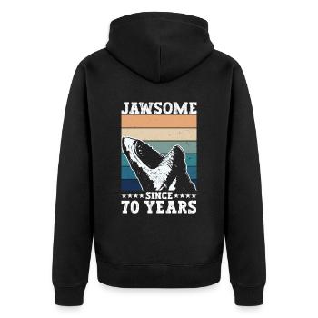 Mordre pendant 70 ans - Megalodon shark 70. - Veste à capuche bio Premium Unisexe - noir - Dos - Nico (187cm)