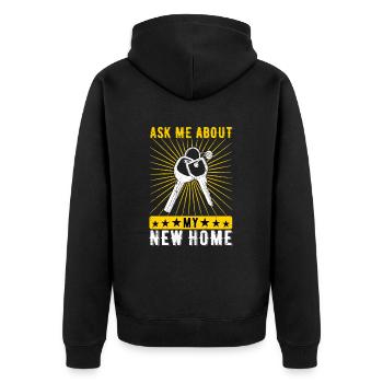 Hauskäufer Einweihungsparty Hausbesitzer - Unisex Premium Bio Zip Hoodie - Schwarz - Hinten - Nico (187cm)