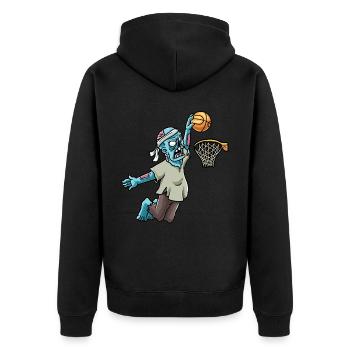Zombie, The Basketball Plays Sports Scary - Unisex Premium Organic Zip Hoodie - black - Back - Nico (187cm)
