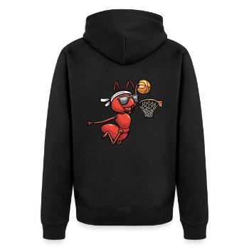 La fourmi de feu joue au basket-ball hommes femmes - Veste à capuche bio Premium Unisexe - noir - Dos - Nico (187cm)