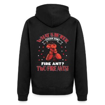 Fire Ant Red Ant Lover - Unisex Premium Organic Zip Hoodie - black - Back - Nico (187cm)