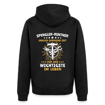Spengler Sprüche Bauspengler - Unisex Premium Bio Zip Hoodie - Schwarz - Hinten - Nico (187cm)