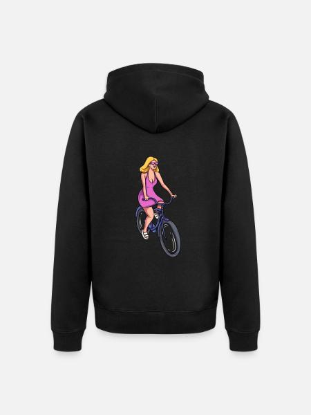Cyclisme féminin - Veste à capuche bio Premium Unisexe - noir