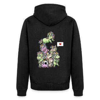Drôle de Zombie Licorne Spooky Halloween - Veste à capuche bio Premium Unisexe - noir - Dos - Nico (187cm)