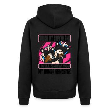 Buveur de café disant café amateur de café - Veste à capuche bio Premium Unisexe - noir - Dos - Nico (187cm)