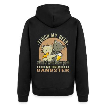 Beer Lover Beer Saying Beer Drinker - Unisex Premium Organic Zip Hoodie - black - Back - Nico (187cm)