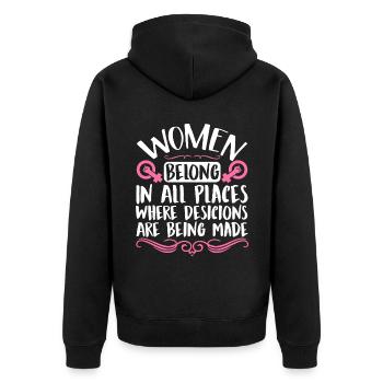 Feminist Women's Rights Female - Unisex Premium Bio Zip Hoodie - Schwarz - Hinten - Nico (187cm)