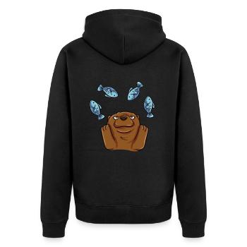 Juggling Otter - Unisex Premium Organic Zip Hoodie - black - Back - Nico (187cm)