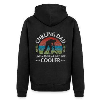 Comme un papa ordinaire mais un papa de curling rétro plus cool - Veste à capuche bio Premium Unisexe - noir - Dos - Nico (187cm)