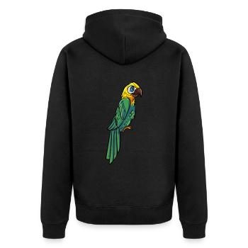 Parrot - Unisex Premium Organic Zip Hoodie - black - Back - Nico (187cm)