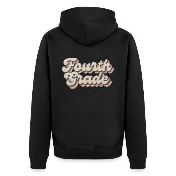Boho Rainbow - Lehrer Der Vierten Klasse - Unisex Premium Bio Zip Hoodie - Schwarz - Hinten - Nico (187cm)