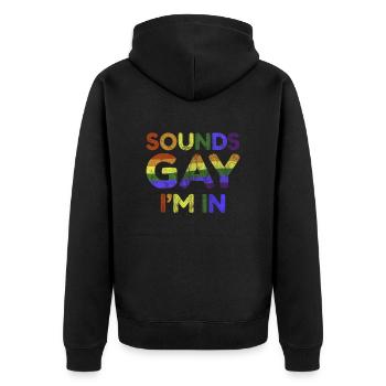 Lgbt Lesbian Rainbow Flag Bisexual Queer - Unisex Premium Organic Zip Hoodie - black - Back - Nico (187cm)