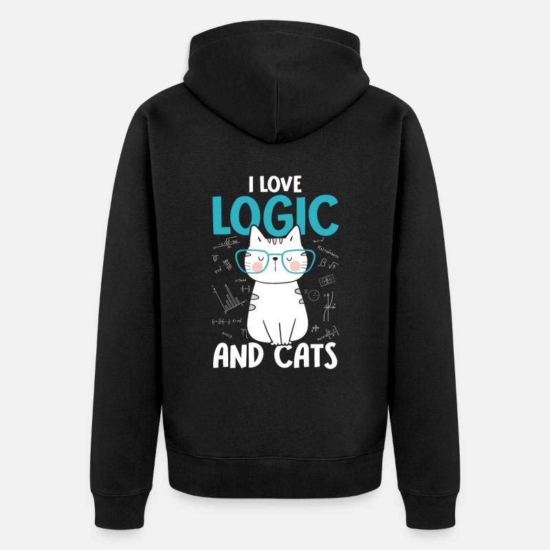 J’aime les chats - logique - Veste à capuche bio Premium Unisexe - noir