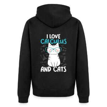 I love cats - Calculus - Unisex Premium Organic Zip Hoodie - black - Back - Nico (187cm)