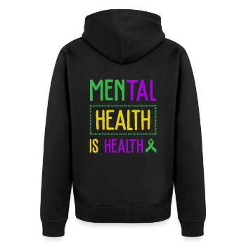 Psychische Gesundheit ist Gesundheit Psychische Gesundheit Bildung - Unisex Premium Bio Zip Hoodie - Schwarz - Hinten - Nico (187cm)