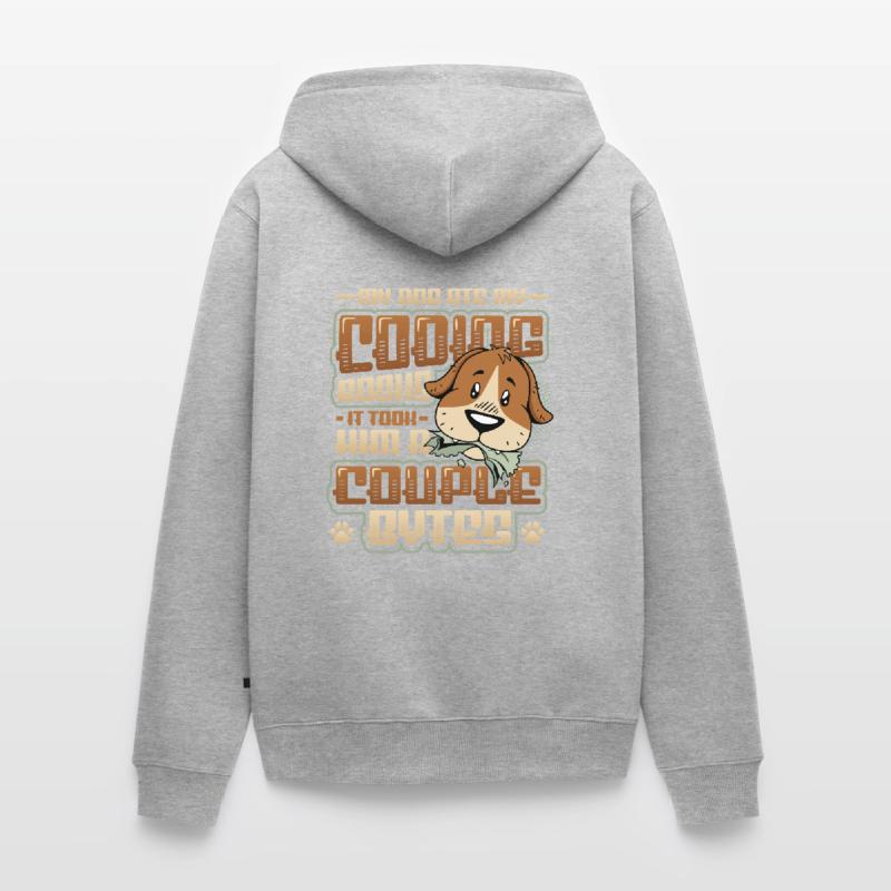 Dog Bytes Code Programmation de blagues informatiques Veste à capuche bio Premium Unisexe