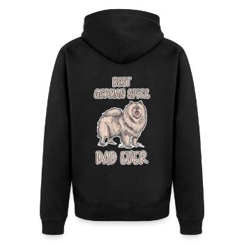 German Lace Saying Papa Dogs Father Gift - Unisex Premium Organic Zip Hoodie - black - Back - Nico (187cm)