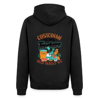 Gardien, car les enseignants ont aussi besoin de héros - Veste à capuche bio Premium Unisexe - noir - Dos - Nico (187cm)