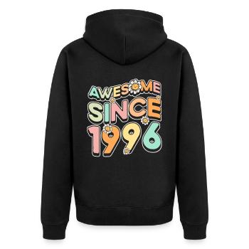 Fantastique depuis 1996 thème floral - Veste à capuche bio Premium Unisexe - noir - Dos - Nico (187cm)