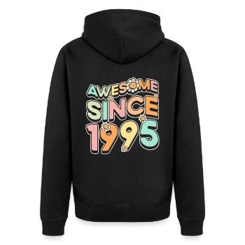 Fantastic Since 1995 Flower Theme Flowers - Unisex Premium Organic Zip Hoodie - black - Back - Nico (187cm)