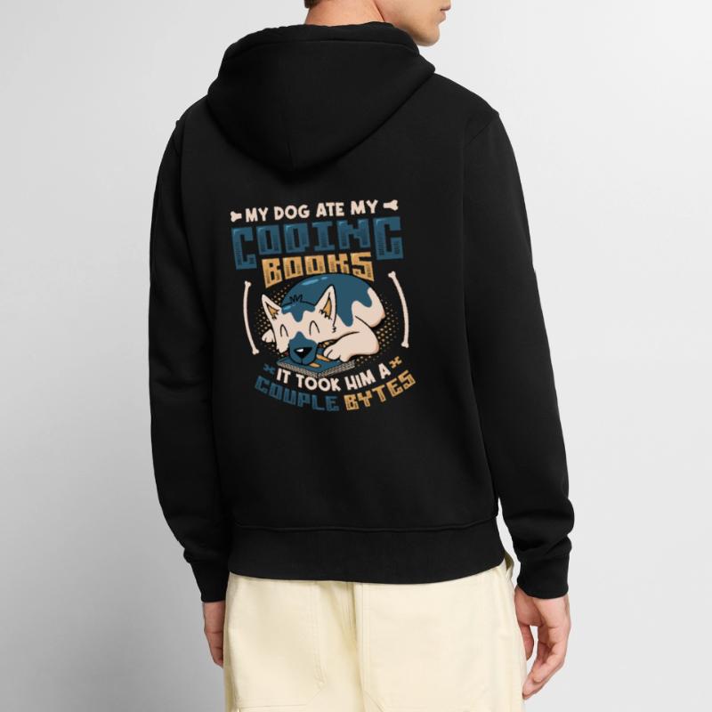 Hund Bytes Code Computer Scherz Programmierung Unisex Premium Bio Zip Hoodie