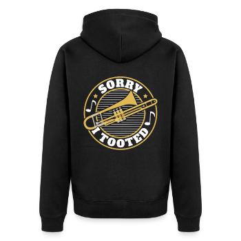 Posaune Trompeter Trompetenspieler Musikkapelle - Unisex Premium Bio Zip Hoodie - Schwarz - Hinten - Nico (187cm)