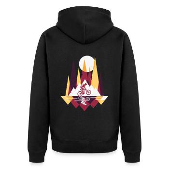 Downhill Mountain Bike - Unisex Premium Organic Zip Hoodie - black - Back - Nico (187cm)