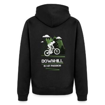Downhill Passion - Unisex Premium Organic Zip Hoodie - black - Back - Nico (187cm)