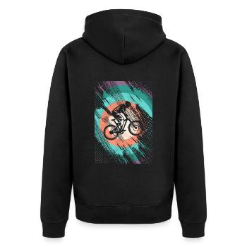Descente rétro - Veste à capuche bio Premium Unisexe - noir - Dos - Nico (187cm)