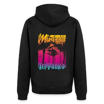 Mirissa Sri Lanka - Unisex Premium Bio Zip Hoodie - Schwarz - Hinten - Nico (187cm)