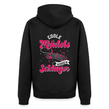 Schlager Girl Volksmusik Party, Dorffest Ouftit - Unisex Premium Bio Zip Hoodie - Schwarz - Hinten - Nico (187cm)