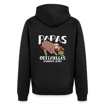 Papas Schlafshirt - Unisex Premium Bio Zip Hoodie - Schwarz - Hinten - Nico (187cm)