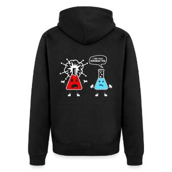 drôles de blagues de chemise de chimie, études de chimiste - Veste à capuche bio Premium Unisexe - noir - Dos - Nico (187cm)