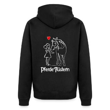 Pferde Flüsterin - Unisex Premium Bio Zip Hoodie - Schwarz - Hinten - Nico (187cm)
