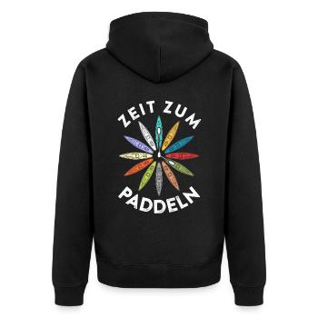 Zeit Zum Paddeln Kajak Geschenk - Unisex Premium Bio Zip Hoodie - Schwarz - Hinten - Nico (187cm)