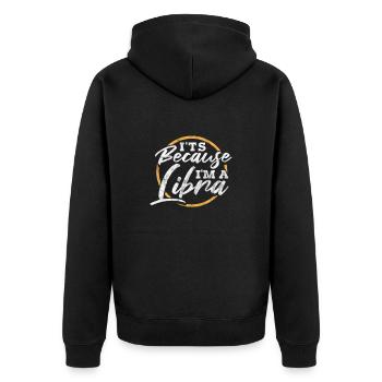Waage Sternzeichen Horoskop Astrologie Geschenk - Unisex Premium Bio Zip Hoodie - Schwarz - Hinten - Nico (187cm)