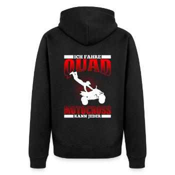 Ich Fahre Quad Motocross Kann Jeder - Unisex Premium Bio Zip Hoodie - Schwarz - Hinten - Nico (187cm)