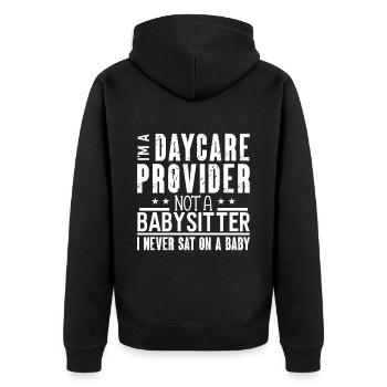 Babysitter Geschenk Babysitting Bester Babysitter - Unisex Premium Bio Zip Hoodie - Schwarz - Hinten - Nico (187cm)