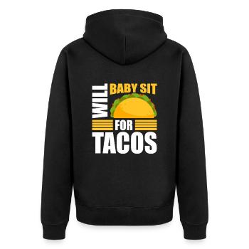Babysitter Geschenk Babysitting Bester Babysitter - Unisex Premium Bio Zip Hoodie - Schwarz - Hinten - Nico (187cm)