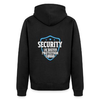 Brother - Unisex Premium Organic Zip Hoodie - black - Back - Nico (187cm)