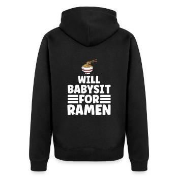 Babysitter Geschenk Babysitting Bester Babysitter - Unisex Premium Bio Zip Hoodie - Schwarz - Hinten - Nico (187cm)