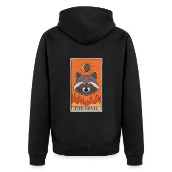 Raccoon Devil Tarot Card Tarot - Unisex Premium Organic Zip Hoodie - black - Back - Nico (187cm)
