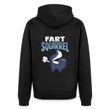 Fart Squirrel Costume Skunk Pet Owner - Unisex Premium Organic Zip Hoodie - black - Back - Nico (187cm)