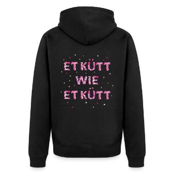 Et kütt wie et kütt Karneval Köln Weiberfasnacht - Unisex Premium Bio Zip Hoodie - Schwarz - Hinten - Nico (187cm)