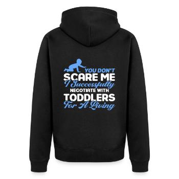 Babysitter Geschenk Babysitting Bester Babysitter - Unisex Premium Bio Zip Hoodie - Schwarz - Hinten - Nico (187cm)