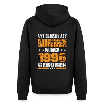 Bauherr Geburtstag Die Besten Bauherren wurden - Unisex Premium Bio Zip Hoodie - Schwarz - Hinten - Nico (187cm)