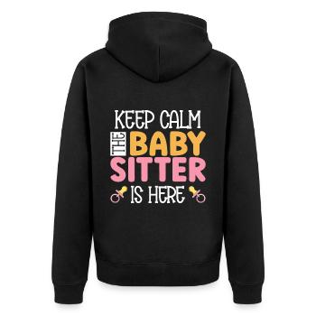 Babysitter Gift Babysitting Best Babysitter - Unisex Premium Organic Zip Hoodie - black - Back - Nico (187cm)